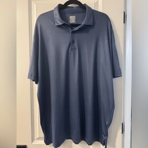 Callaway Opti-Dri Blue Golf Micro Checkered Gingham Short Sleeve Polo Sz Large